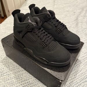 Size 12 Jordan 4s black cats